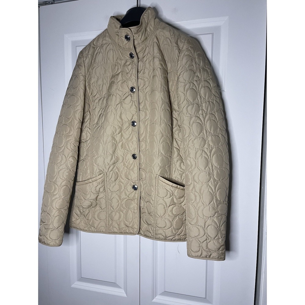 Authentic Coach Designer Quilted Coat Extra Small  Signature Logo Snap Front